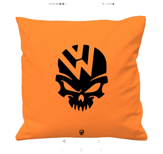 PAIR of VW Skull (Volkswagen) Cushion Covers for Campervan or Motorhome